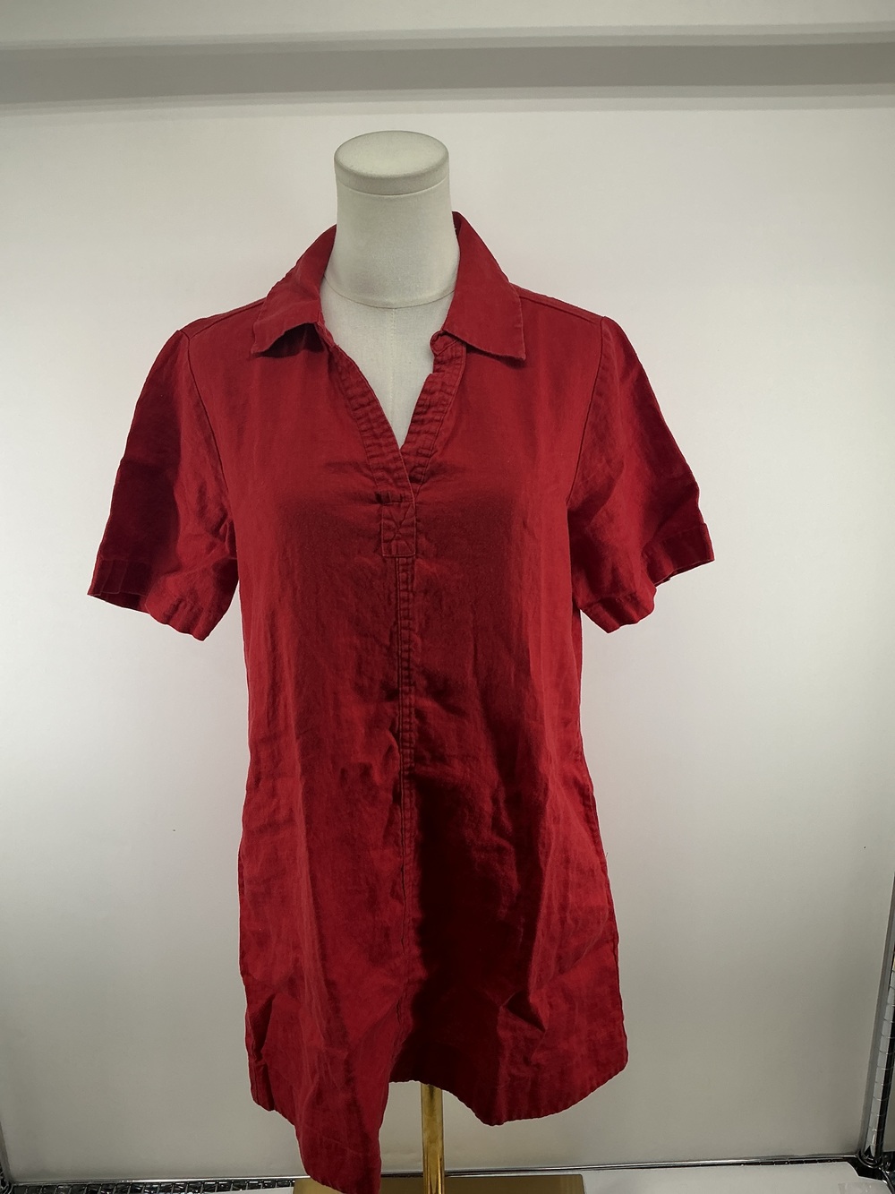 100% European Linen Popover Mini Dress
